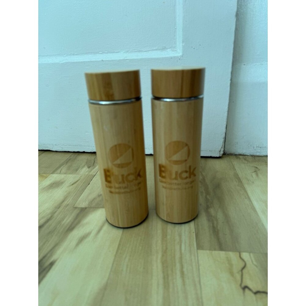 Buck Bamboo Insulated Travel Tea Bottles – Set of 2